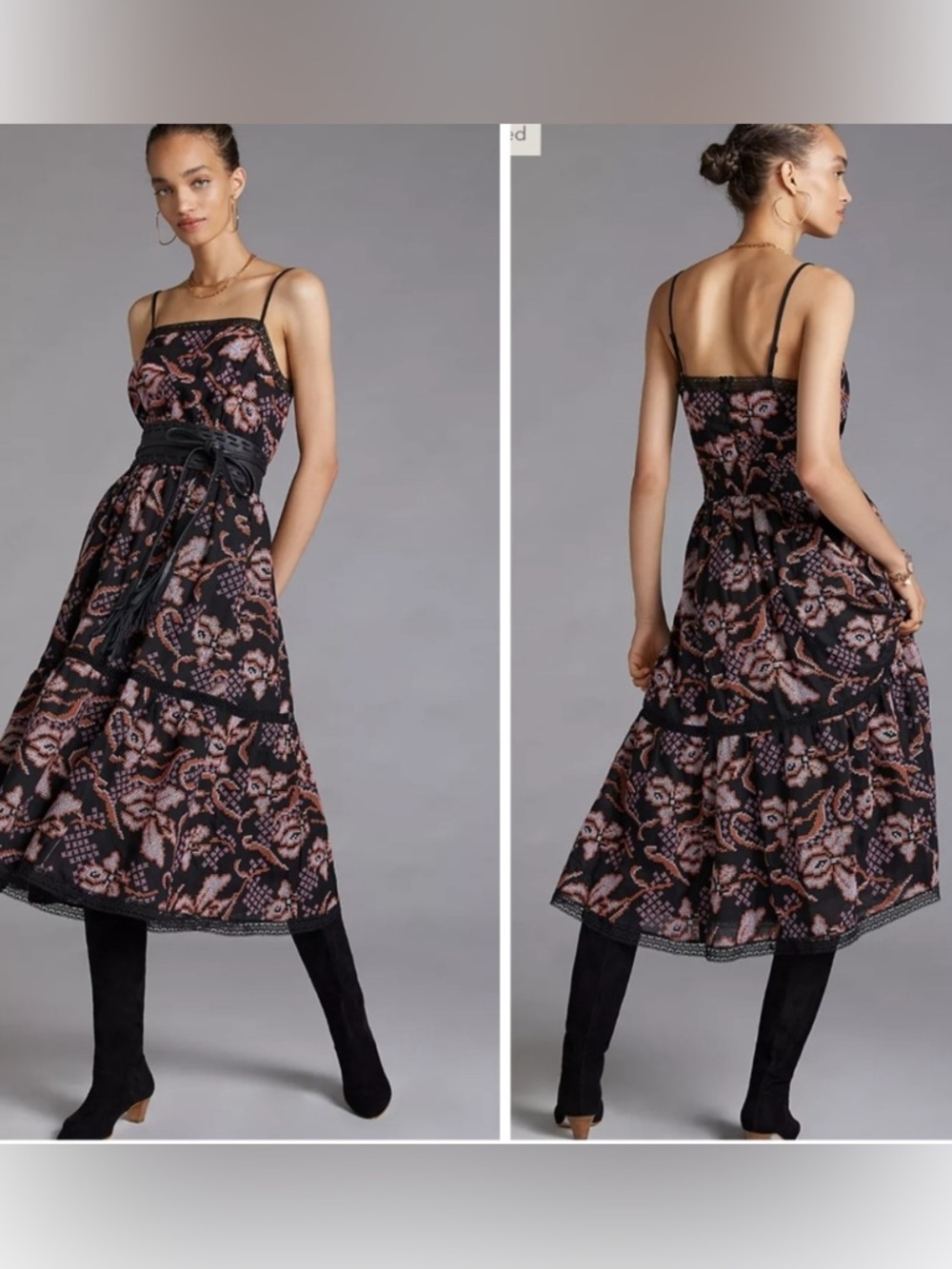 Anthropologie Embroidered Maxi Dress Size L - Picture 3 of 14